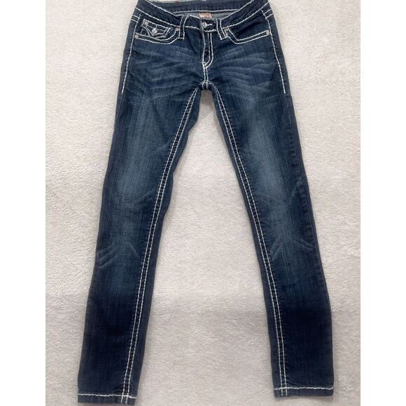 Miss‎  chic women's jeans size 5 style Straight  Denim  Bling Blue - Picture 1 of 9